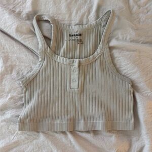 Garage Women's Ribbed Button Tank Top - Cream